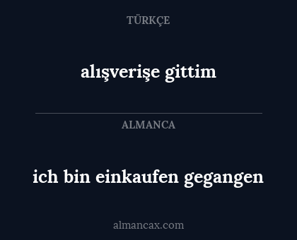 ich bin einkaufen gegangen - alışverişe gittim