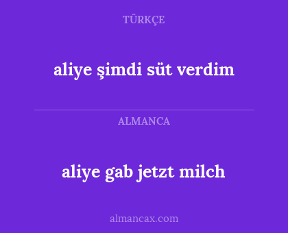 aliye şimdi süt verdim - aliye gab jetzt milch