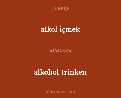 alkol içmek - alkohol trinken