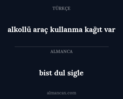 bist dul sigle - alkollü araç kullanma kağıt var