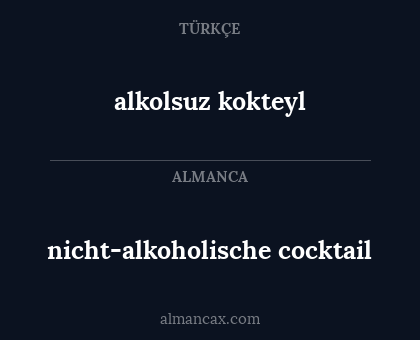 alkolsuz kokteyl - nicht-alkoholische cocktail