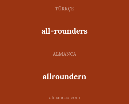 allroundern - all-rounders