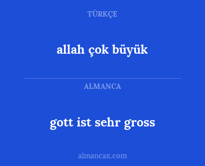 allah çok büyük - gott ist sehr gross