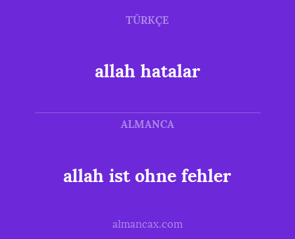 allah ist ohne fehler - allah hatalar