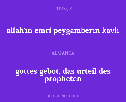 allah'ın emri peygamberin kavli - gottes gebot, das urteil des propheten