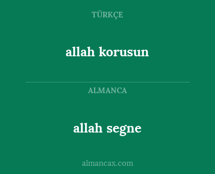 allah segne - allah korusun