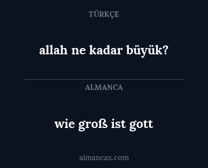 allah ne kadar büyük? - wie groß ist gott
