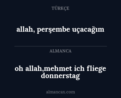 allah, perşembe uçacağım - oh allah,mehmet ich fliege donnerstag