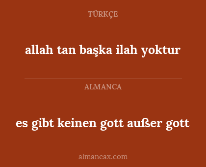 allah tan başka ilah yoktur - es gibt keinen gott außer gott