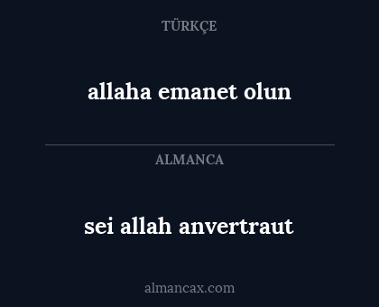 allaha emanet olun - sei allah anvertraut