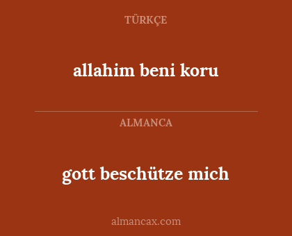 allahim beni koru - gott beschütze mich
