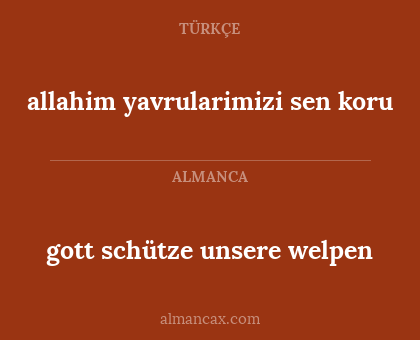 gott schütze unsere welpen - allahim yavrularimizi sen koru