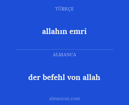 der befehl von allah - allahın emri