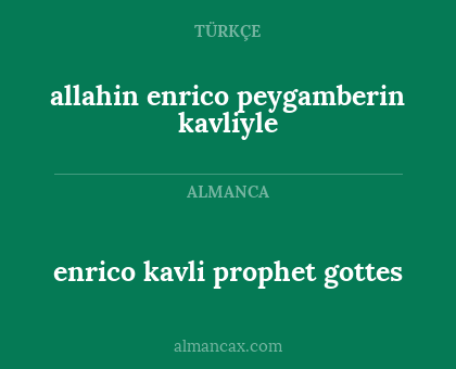 enrico kavli prophet gottes - allahin enrico peygamberin kavliyle
