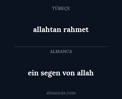 ein segen von allah - allahtan rahmet