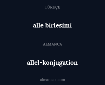 allel-konjugation - alle birlesimi
