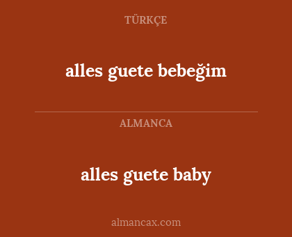 alles guete baby - alles guete bebeğim