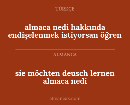 almaca nedi hakkında endişelenmek istiyorsan öğren - sie möchten deusch lernen almaca nedi