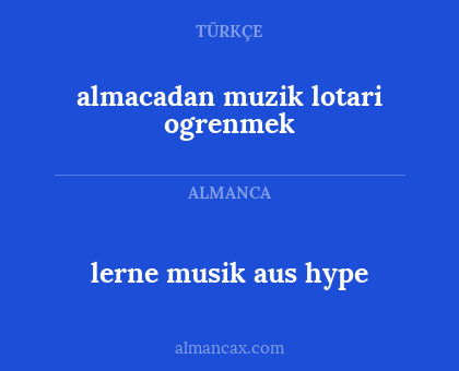 almacadan muzik lotari ogrenmek - lerne musik aus hype