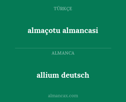 allium deutsch - almaçotu almancasi