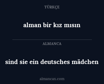sind sie ein deutsches mädchen - alman bir kız mısın