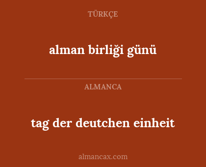 alman birliği günü - tag der deutchen einheit