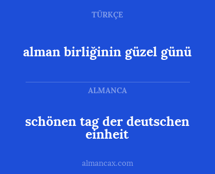 alman birliğinin güzel günü - schönen tag der deutschen einheit