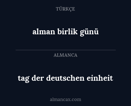 alman birlik günü - tag der deutschen einheit
