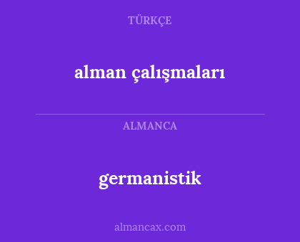 germanistik - alman çalışmaları