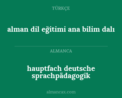 hauptfach deutsche sprachpädagogik - alman dil eğitimi ana bilim dalı