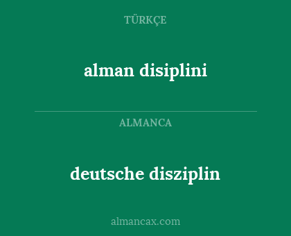 alman disiplini - deutsche disziplin