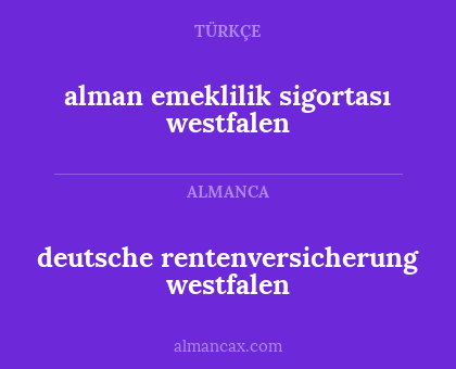 deutsche rentenversicherung westfalen - alman emeklilik sigortası westfalen
