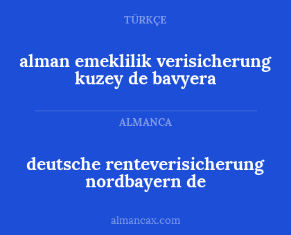 deutsche renteverisicherung nordbayern de - alman emeklilik verisicherung kuzey de bavyera