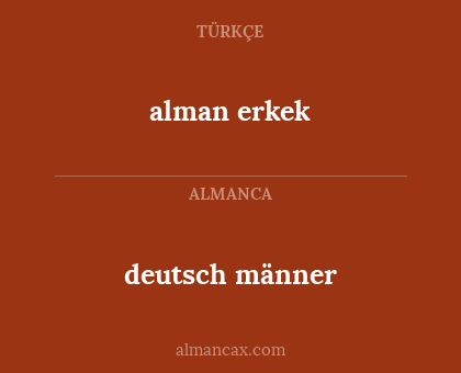 deutsch männer - alman erkek