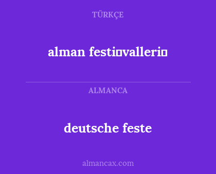 alman festi̇valleri̇ - deutsche feste
