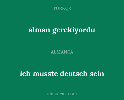 alman gerekiyordu - ich musste deutsch sein