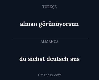 alman görünüyorsun - du siehst deutsch aus