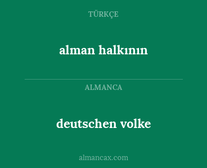 alman halkının - deutschen volke