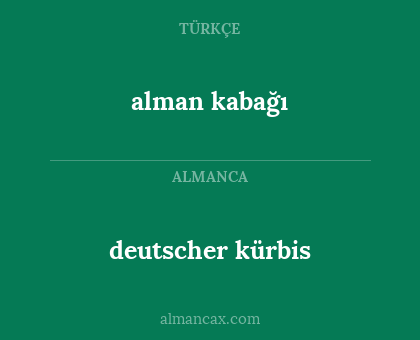 alman kabağı - deutscher kürbis