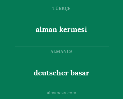 deutscher basar - alman kermesi