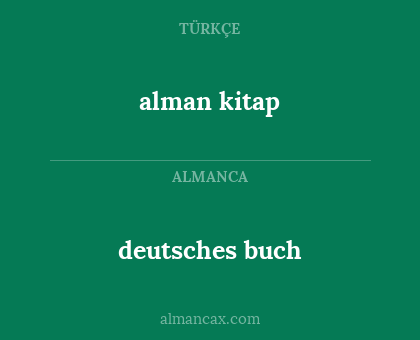 alman kitap - deutsches buch