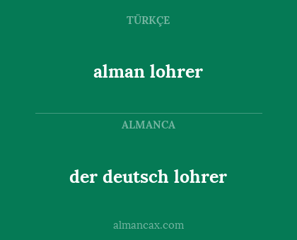 alman lohrer - der deutsch lohrer