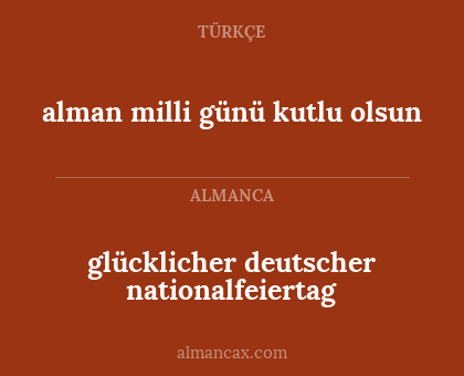 alman milli günü kutlu olsun - glücklicher deutscher nationalfeiertag