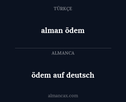 alman ödem - ödem auf deutsch