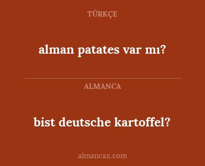 bist deutsche kartoffel? - alman patates var mı?