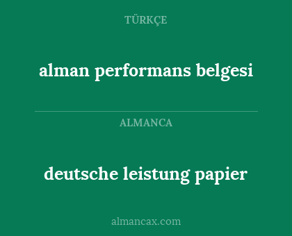 alman performans belgesi - deutsche leistung papier