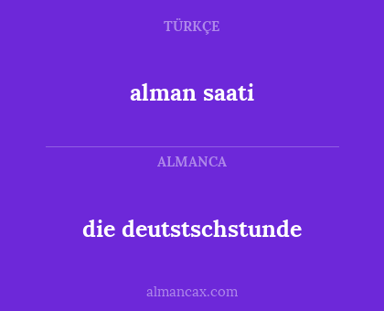 alman saati - die deutstschstunde