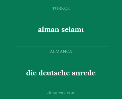 alman selamı - die deutsche anrede