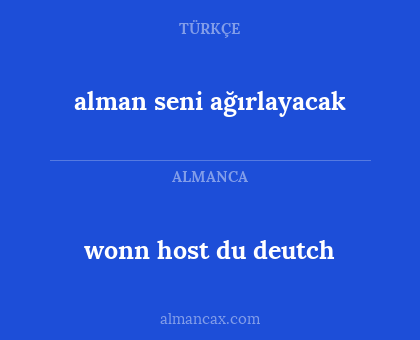 wonn host du deutch - alman seni ağırlayacak
