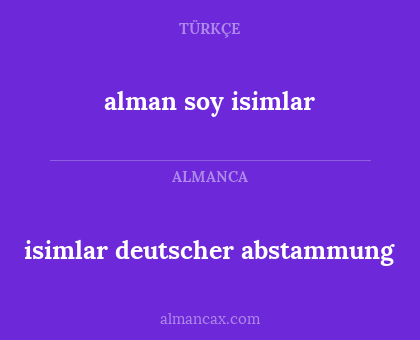 alman soy isimlar - isimlar deutscher abstammung